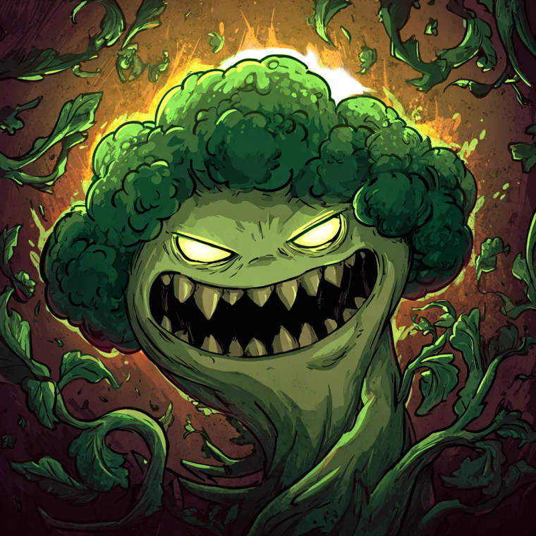Broccoli Demon Vinyl Car Decal Sticker – Waterproof & UV-Resistant 3.4133333333333336"