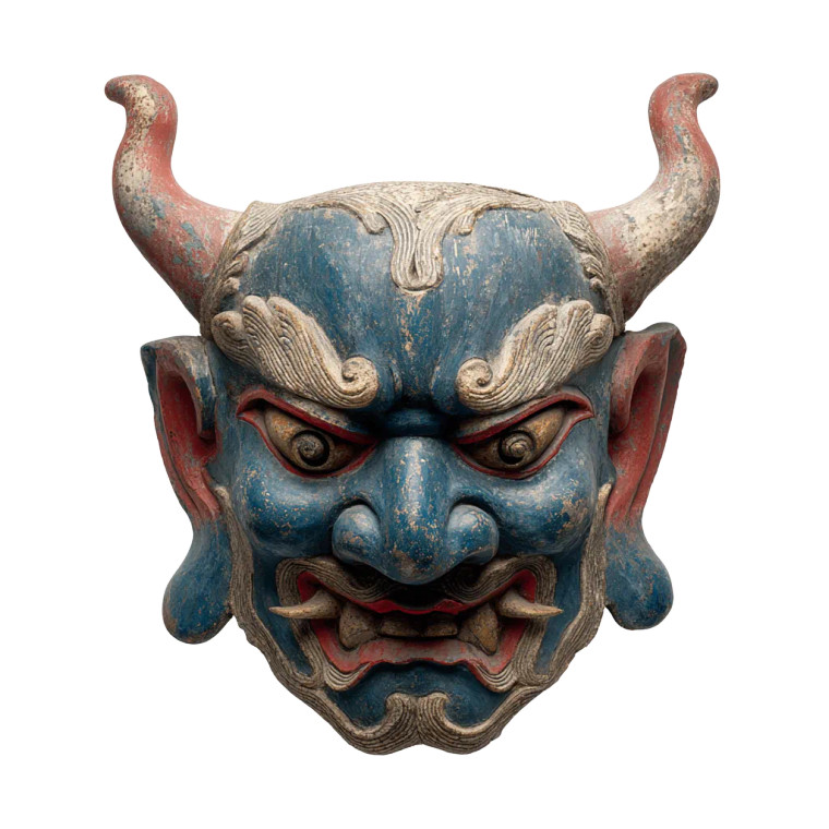 Taiwanese Horned Mask Vinyl Car Decal Sticker – Waterproof & UV-Resistant 6.826666666666667"