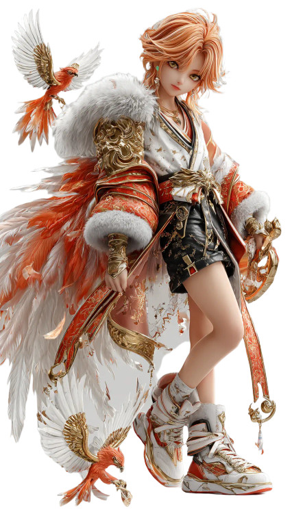 Flamboyant Phoenix Warrior Vinyl Car Decal Sticker – Waterproof & UV-Resistant 9.706666666666667"