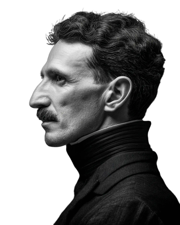 Nikola Tesla Portrait V4 Vinyl Car Decal Sticker – Waterproof & UV-Resistant 4.0"