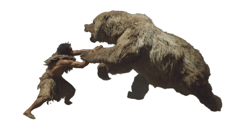 Neanderthal Vs Bear Vinyl Car Decal Sticker – Waterproof & UV-Resistant 2.72"