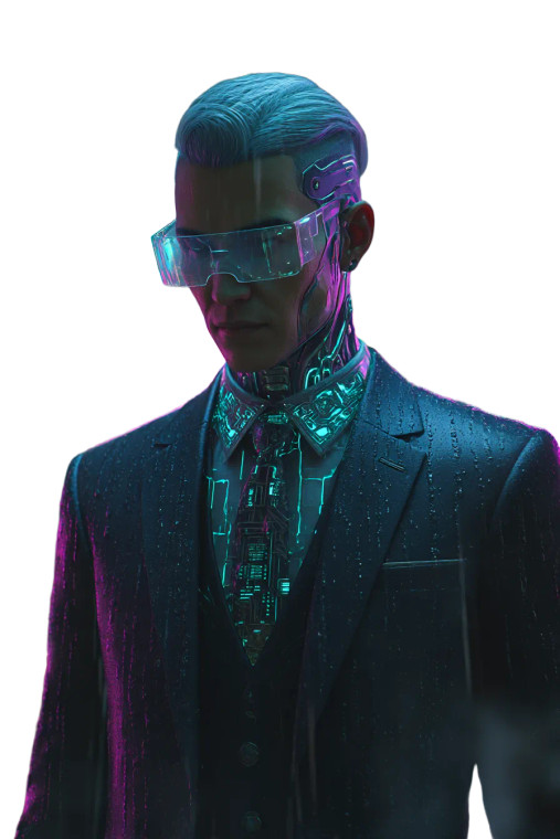 Cyberpunk Stylish Man Vinyl Car Decal Sticker – Waterproof & UV-Resistant 8.96"