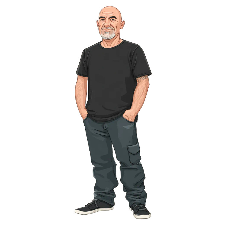 Cheeky Bald Man V2 Vinyl Car Decal Sticker – Waterproof & UV-Resistant 3.4133333333333336"