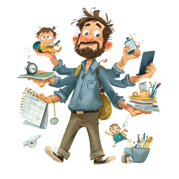 Multitasking Dad Vinyl Car Decal Sticker – Waterproof & UV-Resistant 6.826666666666667"