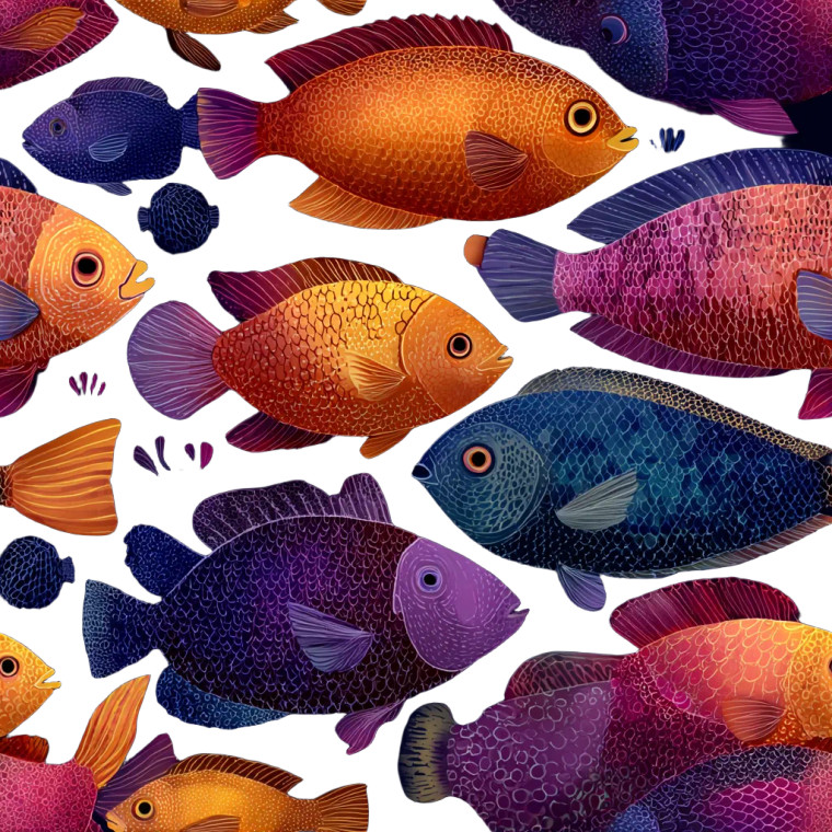 Colorful Fish Pattern V2 Vinyl Car Decal Sticker – Waterproof & UV-Resistant 6.826666666666667"