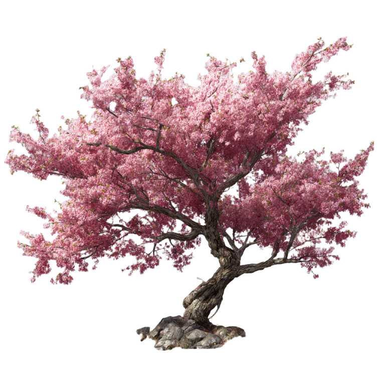 Cherry Blossom Tree V14 Vinyl Car Decal Sticker – Waterproof & UV-Resistant 3.4133333333333336"