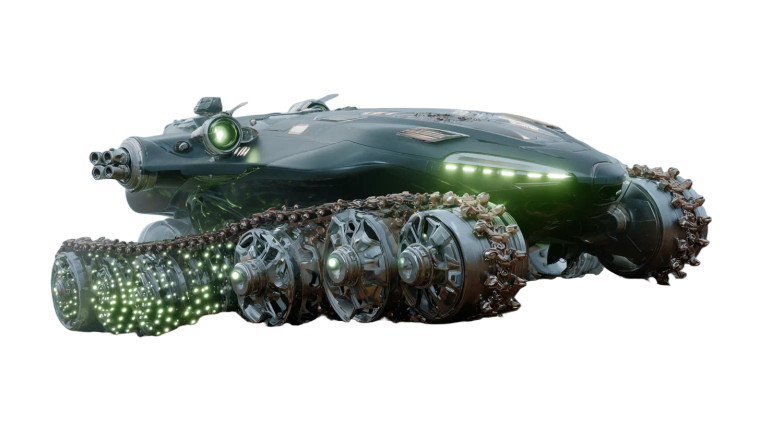 Futuristic Battle Tank Vinyl Car Decal Sticker – Waterproof & UV-Resistant 2.72"