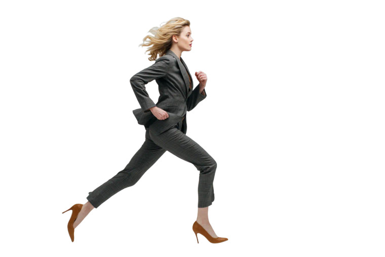 Running Blonde Woman Vinyl Car Decal Sticker – Waterproof & UV-Resistant 2.986666666666667"