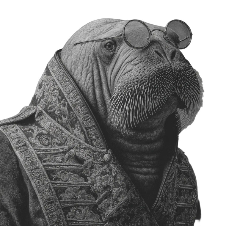 Walrus In Costume Vinyl Car Decal Sticker – Waterproof & UV-Resistant 3.4133333333333336"