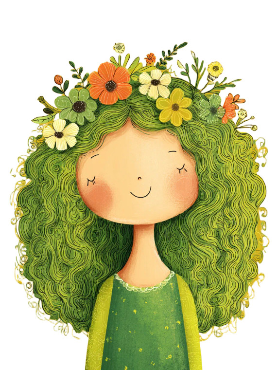 Green-Haired Girl V8 Vinyl Car Decal Sticker – Waterproof & UV-Resistant 4.1066666666666665"