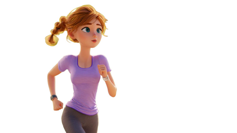 Running Animation Girl Vinyl Car Decal Sticker – Waterproof & UV-Resistant 2.72"