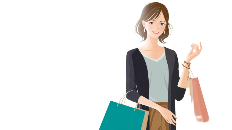 Shopping Elderly Woman Vinyl Car Decal Sticker – Waterproof & UV-Resistant 5.4