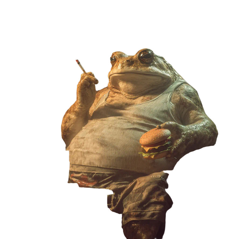 Fat Frog Smoker Vinyl Car Decal Sticker – Waterproof & UV-Resistant 3.4133333333333336"