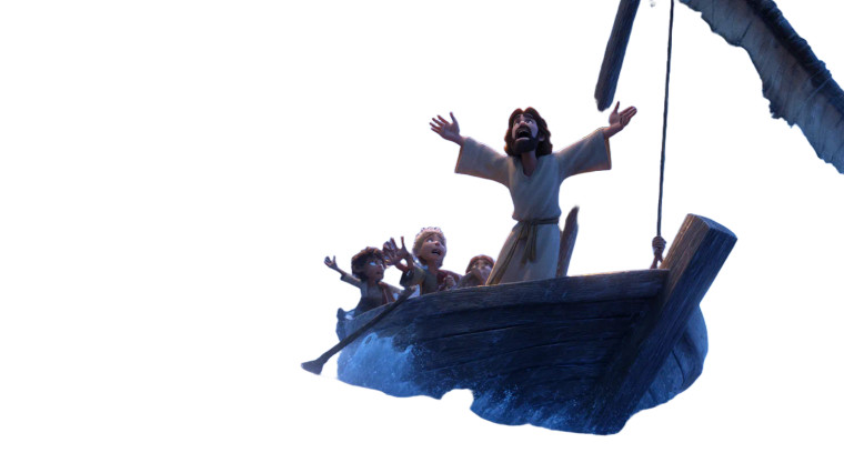 Jesus Calms Storm V6 Vinyl Car Decal Sticker – Waterproof & UV-Resistant 2.72"
