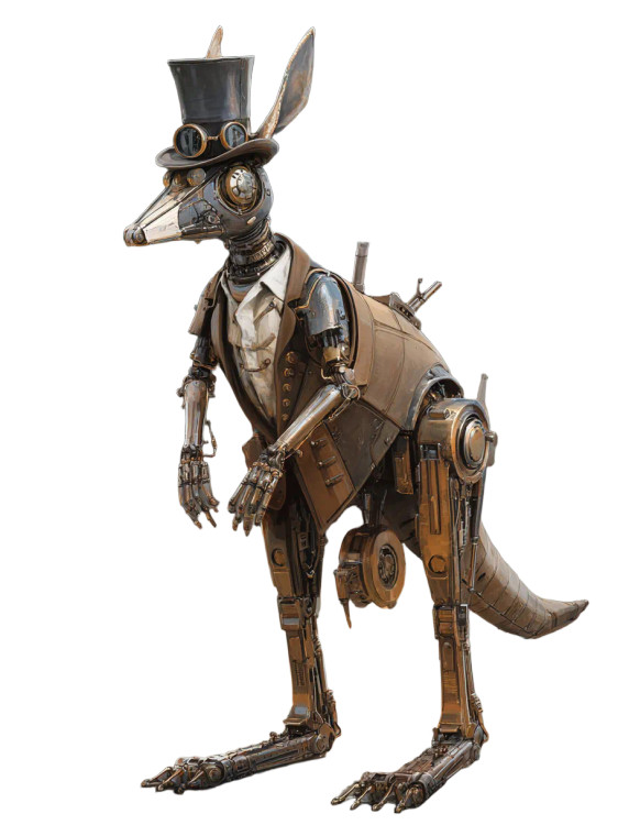 Steampunk Kangaroo Vinyl Car Decal Sticker – Waterproof & UV-Resistant 8.213333333333333"