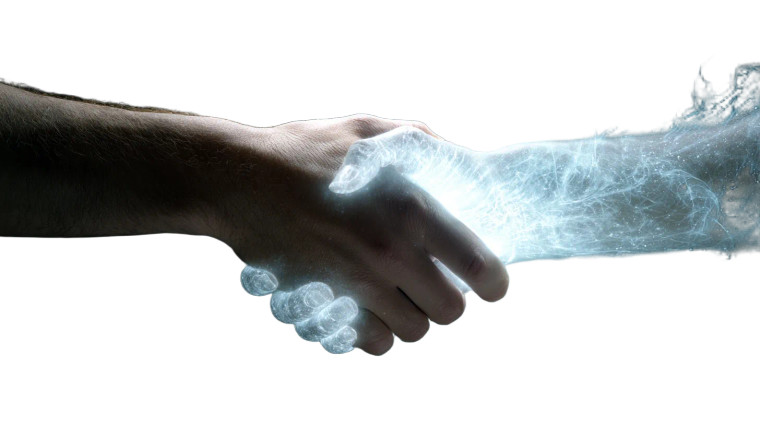 Handshake Of Light Vinyl Car Decal Sticker – Waterproof & UV-Resistant 2.72"