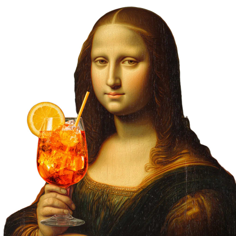 Mona Lisa Spritz Vinyl Car Decal Sticker – Waterproof & UV-Resistant 6.826666666666667"