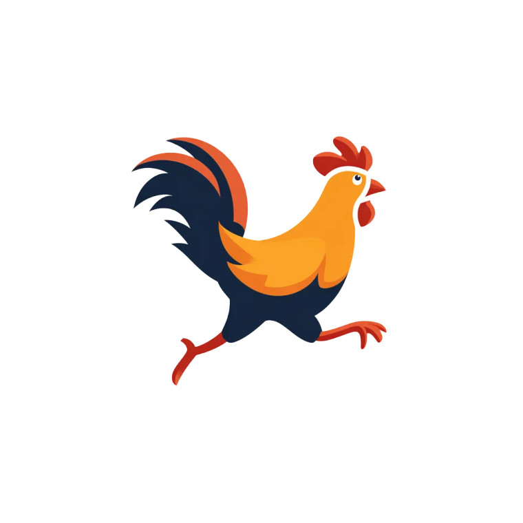 Running Hen Logo Vinyl Car Decal Sticker – Waterproof & UV-Resistant 6.826666666666667"