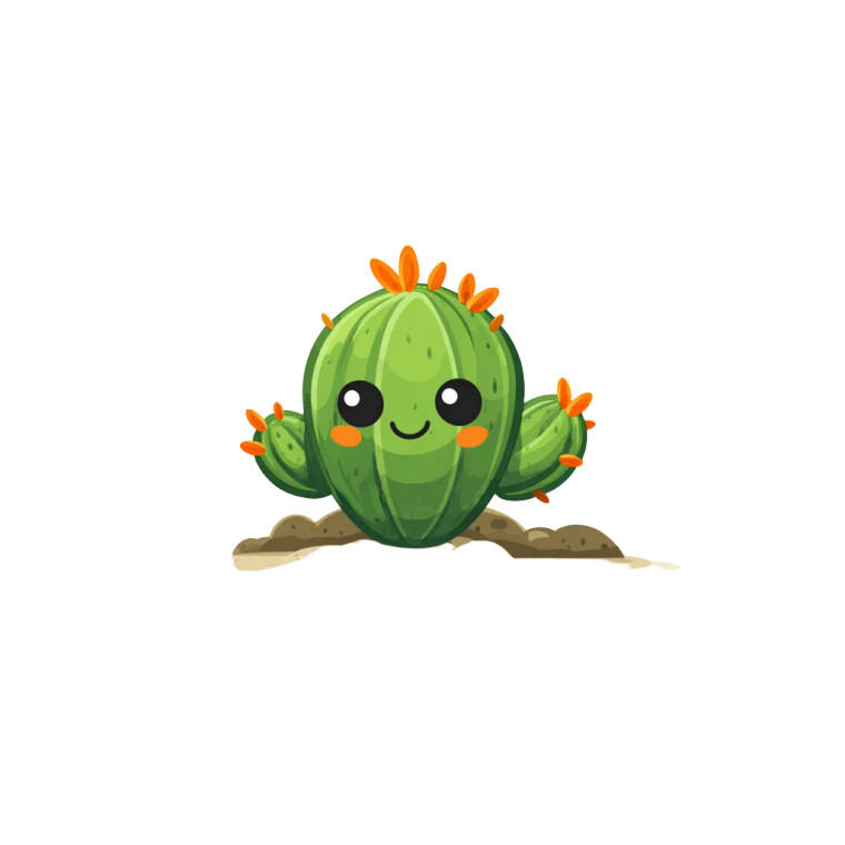 Cartoon Cactus Character Vinyl Car Decal Sticker – Waterproof & UV-Resistant 6.826666666666667"