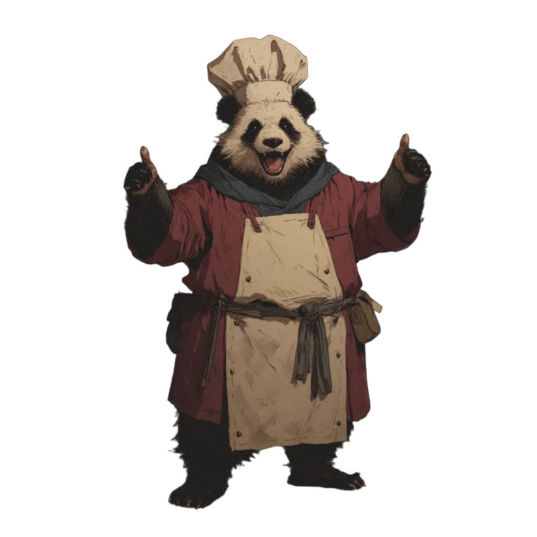 Chef Panda Vinyl Car Decal Sticker – Waterproof & UV-Resistant 3.4133333333333336"