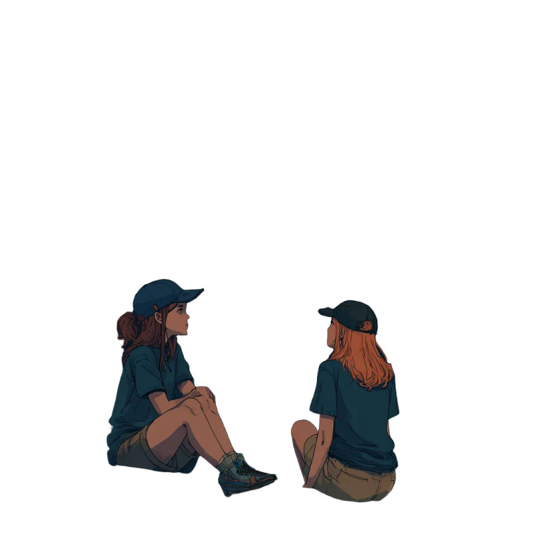 Girls On Roof Vinyl Car Decal Sticker – Waterproof & UV-Resistant 6.826666666666667"