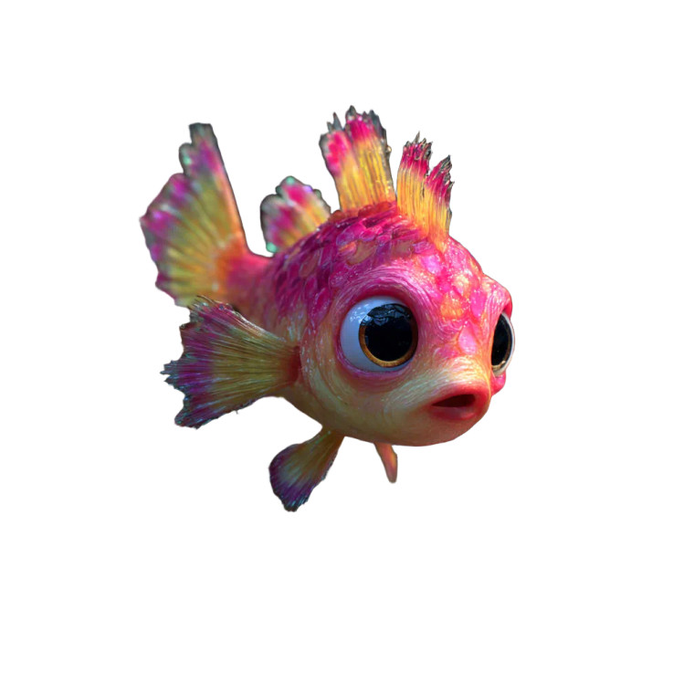 Baby Fish Character Vinyl Car Decal Sticker – Waterproof & UV-Resistant 6.826666666666667"