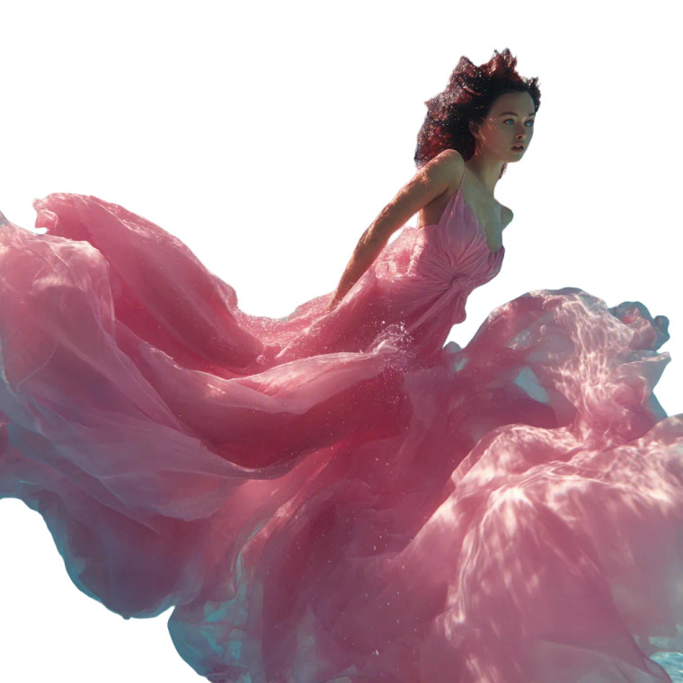 Pink Gown Diver Vinyl Car Decal Sticker – Waterproof & UV-Resistant 3.4133333333333336"