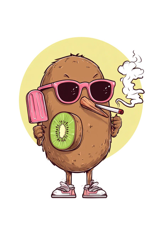Cool Kiwi Cartoon Vinyl Car Decal Sticker – Waterproof & UV-Resistant 4.373333333333333"