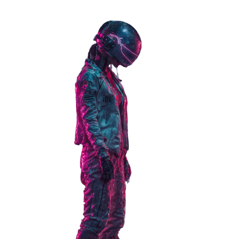 Futuristic Cyberpunk Dancer Vinyl Car Decal Sticker – Waterproof & UV-Resistant 3.4133333333333336"
