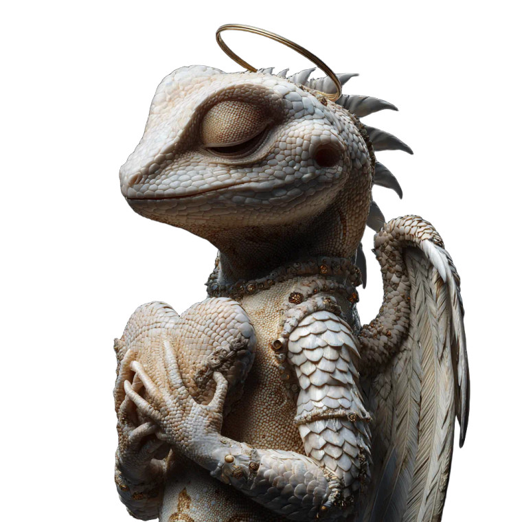 Angelic Reptile Love Vinyl Car Decal Sticker – Waterproof & UV-Resistant 3.4133333333333336"