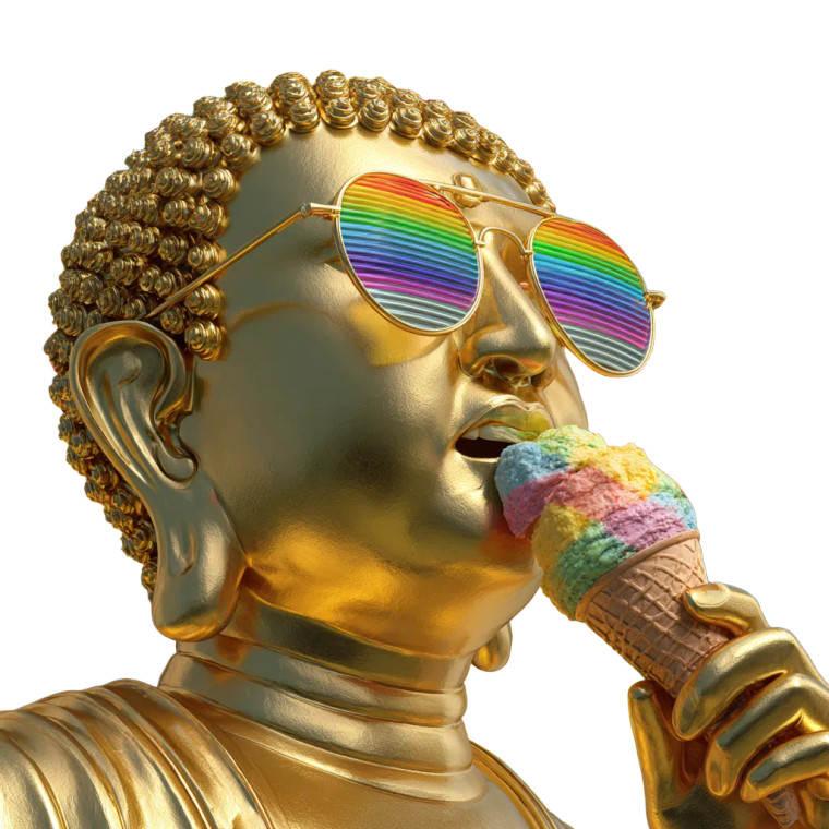 Rainbow Buddha Vinyl Car Decal Sticker – Waterproof & UV-Resistant 6.826666666666667"