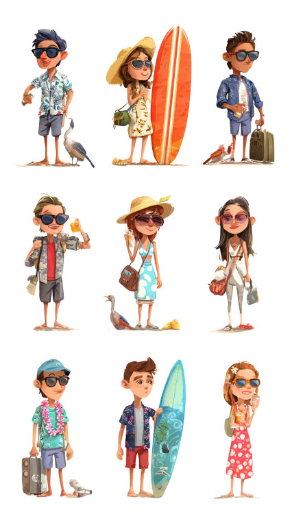 Vacation Avatars V2 Vinyl Car Decal Sticker – Waterproof & UV-Resistant 9.706666666666667"