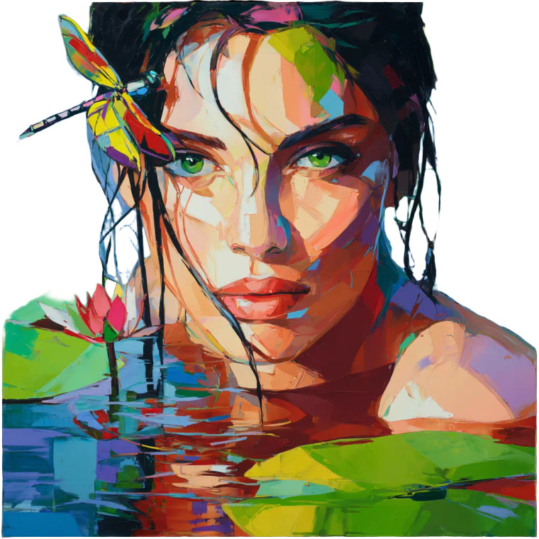 Serene Water Nymph Vinyl Car Decal Sticker – Waterproof & UV-Resistant 3.4133333333333336"