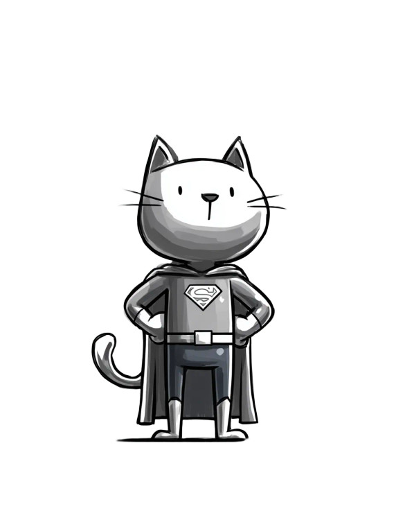Superhero Cat V5 Vinyl Car Decal Sticker – Waterproof & UV-Resistant 8.213333333333333"