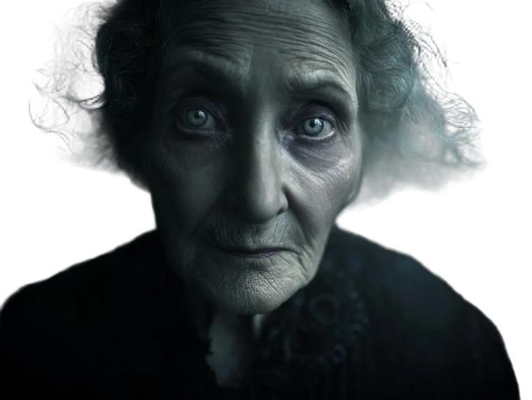 Creepy Elderly Woman Vinyl Car Decal Sticker – Waterproof & UV-Resistant 6.1866666666666665"