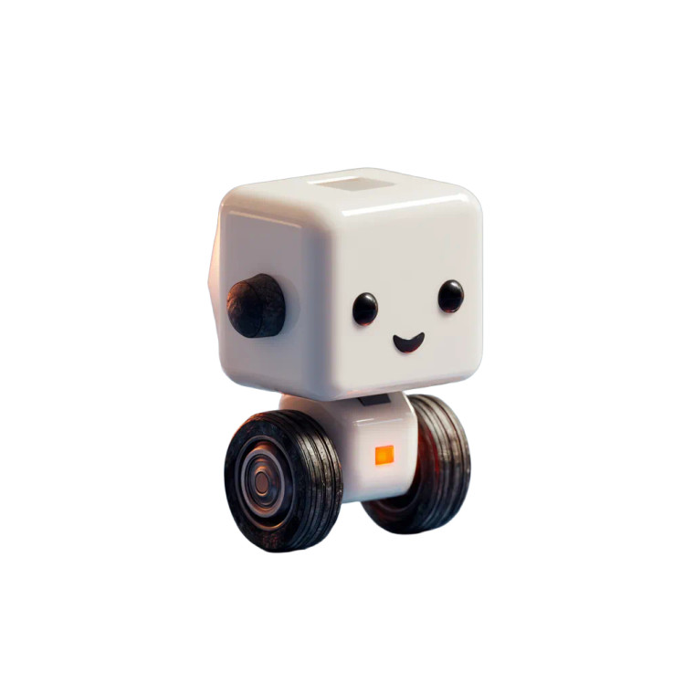 Cute Wheeled Robot Vinyl Car Decal Sticker – Waterproof & UV-Resistant 3.4133333333333336"