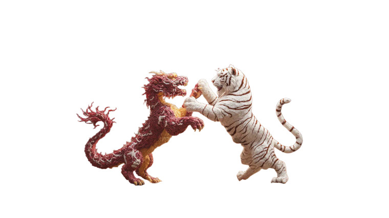 Dragon Vs Tiger V2 Vinyl Car Decal Sticker – Waterproof & UV-Resistant 5.4
