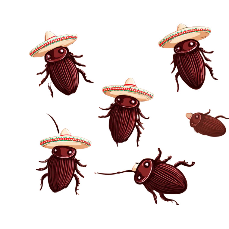 Sombrero Cockroaches Scatter Vinyl Car Decal Sticker – Waterproof & UV-Resistant 3.4133333333333336"