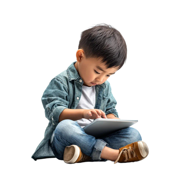 Asian Boy Playing V2 Vinyl Car Decal Sticker – Waterproof & UV-Resistant 3.4133333333333336"