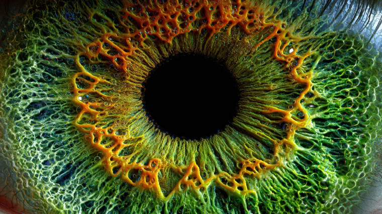 Surreal Green Iris Vinyl Car Decal Sticker – Waterproof & UV-Resistant 2.72"
