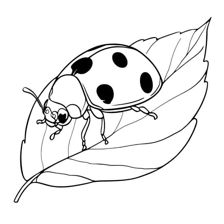 Ladybug Coloring Page Vinyl Car Decal Sticker – Waterproof & UV-Resistant 3.4133333333333336"