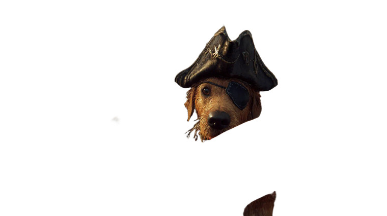 Pirate Dog Captain Vinyl Car Decal Sticker – Waterproof & UV-Resistant 2.72"
