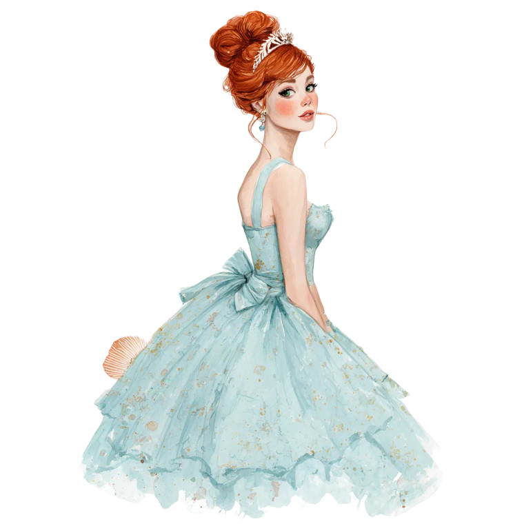 Elegant Princess Illustration Vinyl Car Decal Sticker – Waterproof & UV-Resistant 3.4133333333333336"