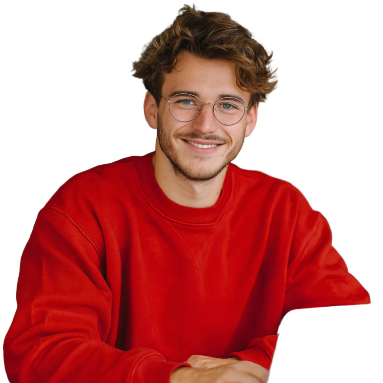 Smiling Young Worker Vinyl Car Decal Sticker – Waterproof & UV-Resistant 3.4133333333333336"