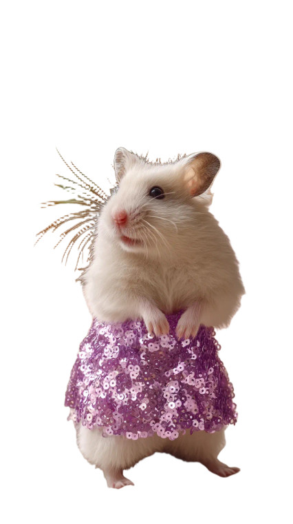 Glamorous Hamster Vinyl Car Decal Sticker – Waterproof & UV-Resistant 9.706666666666667"