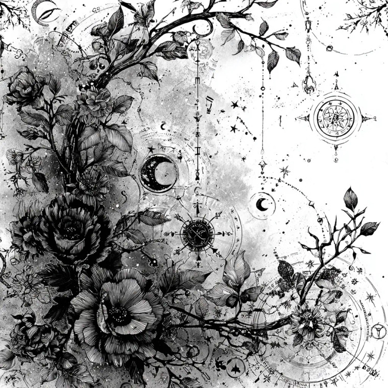 Esoteric Vine Drawing Vinyl Car Decal Sticker – Waterproof & UV-Resistant 3.4133333333333336"