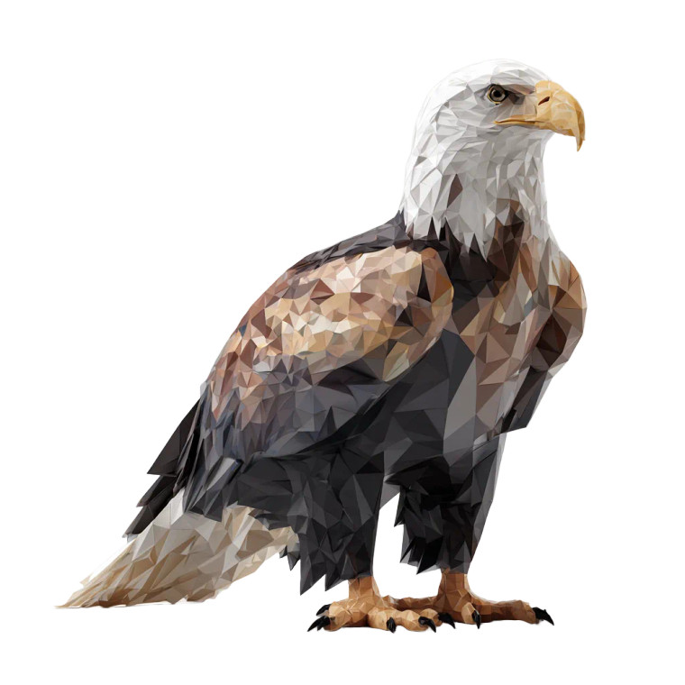 Polygonal Eagle V2 Vinyl Car Decal Sticker – Waterproof & UV-Resistant 6.826666666666667"