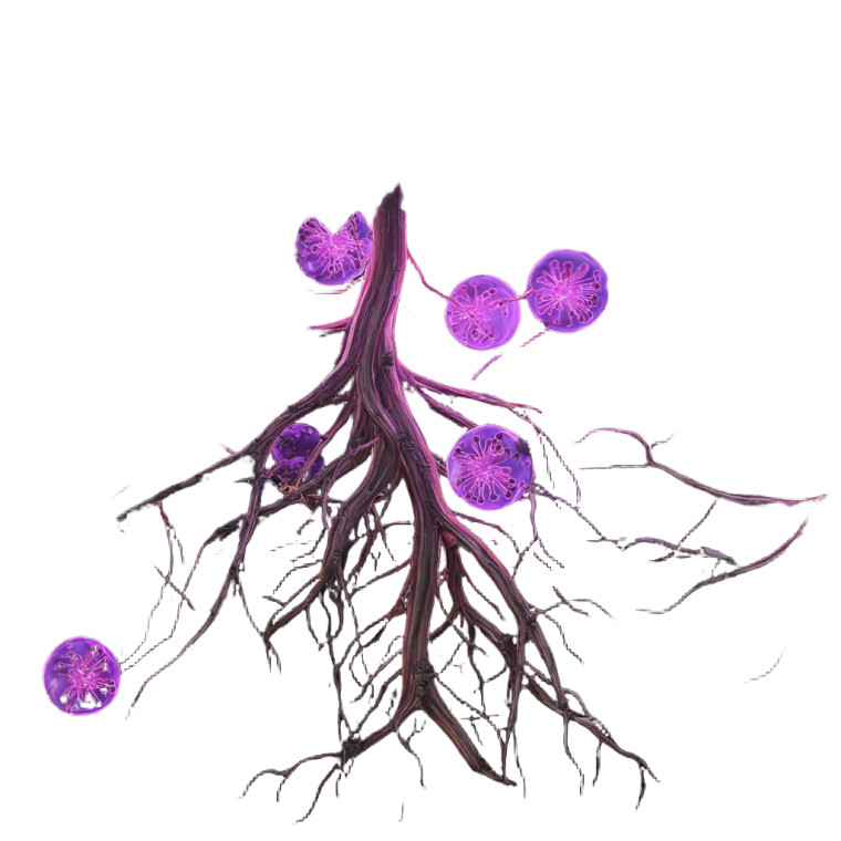 Glowing Root Microbes Vinyl Car Decal Sticker – Waterproof & UV-Resistant 3.4133333333333336"