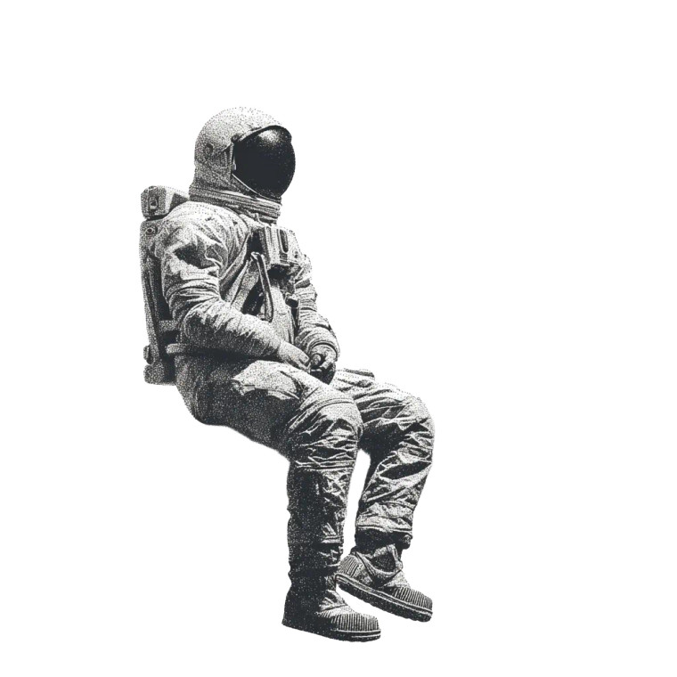 Surreal Moon Astronaut Vinyl Car Decal Sticker – Waterproof & UV-Resistant 6.826666666666667"