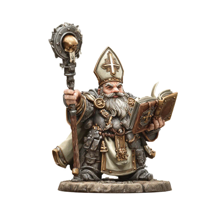 Dwarf Priest Miniature Vinyl Car Decal Sticker – Waterproof & UV-Resistant 3.4133333333333336"